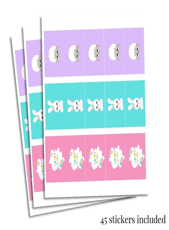 Amanda Creation Cute And Cuddly Bunny Easter Themed Mini Chocolate Candy Bar Sticker Wrappers for Kids 45 1.4" x 2.6" Wrap Around Labels by AmandaCreation, Great for Party Favors - Image 4